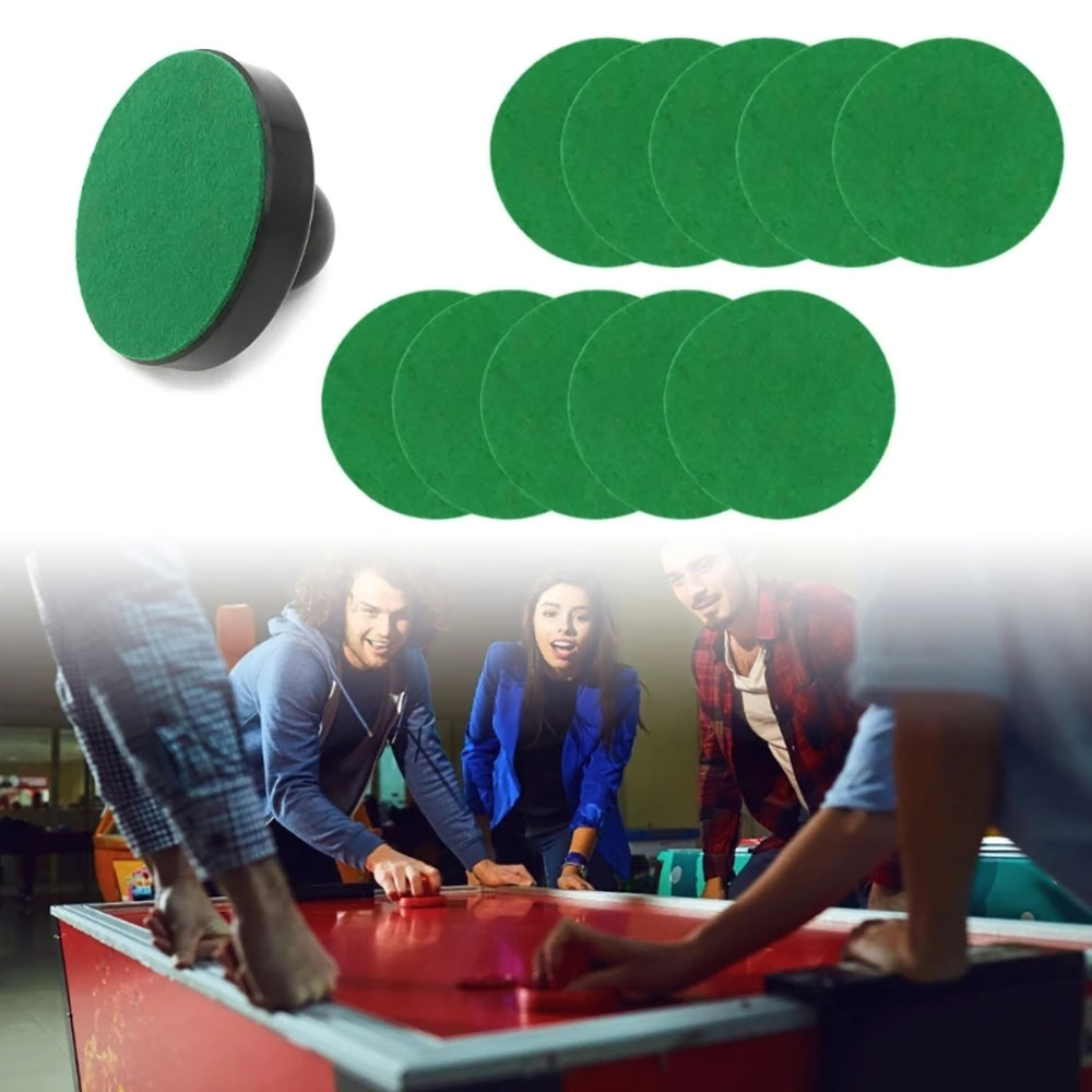 Air Hockey Table - ชุดเปลี่ยนแผ่นสักหลาดสำหรับไม้ตีฮอกกี้อากาศ ขนาด 60/74/94 มม. สติกเกอร์สักหลาดสีเขียวแบบมีกาวในตัวสำหรับอุปกรณ์เสริมไม้ตีฮอกกี้บนโต๊ะ