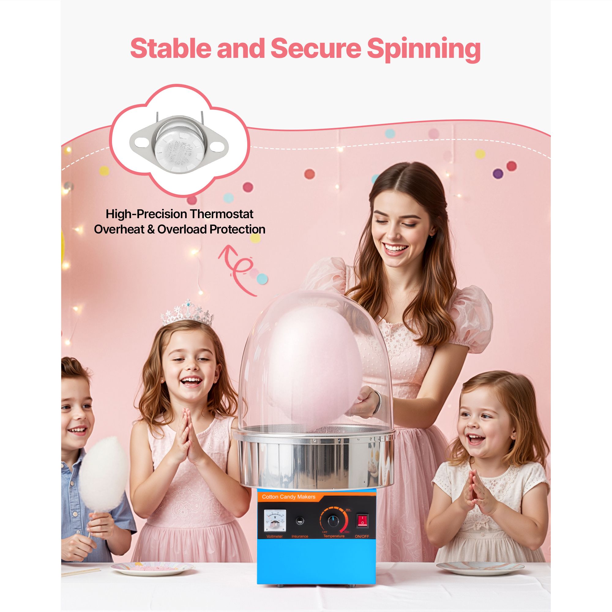 เครื่องทำสายไหมไฟฟ้า 1000 วัตต - Candy Floss Machine บทวิจารณ์และราคา