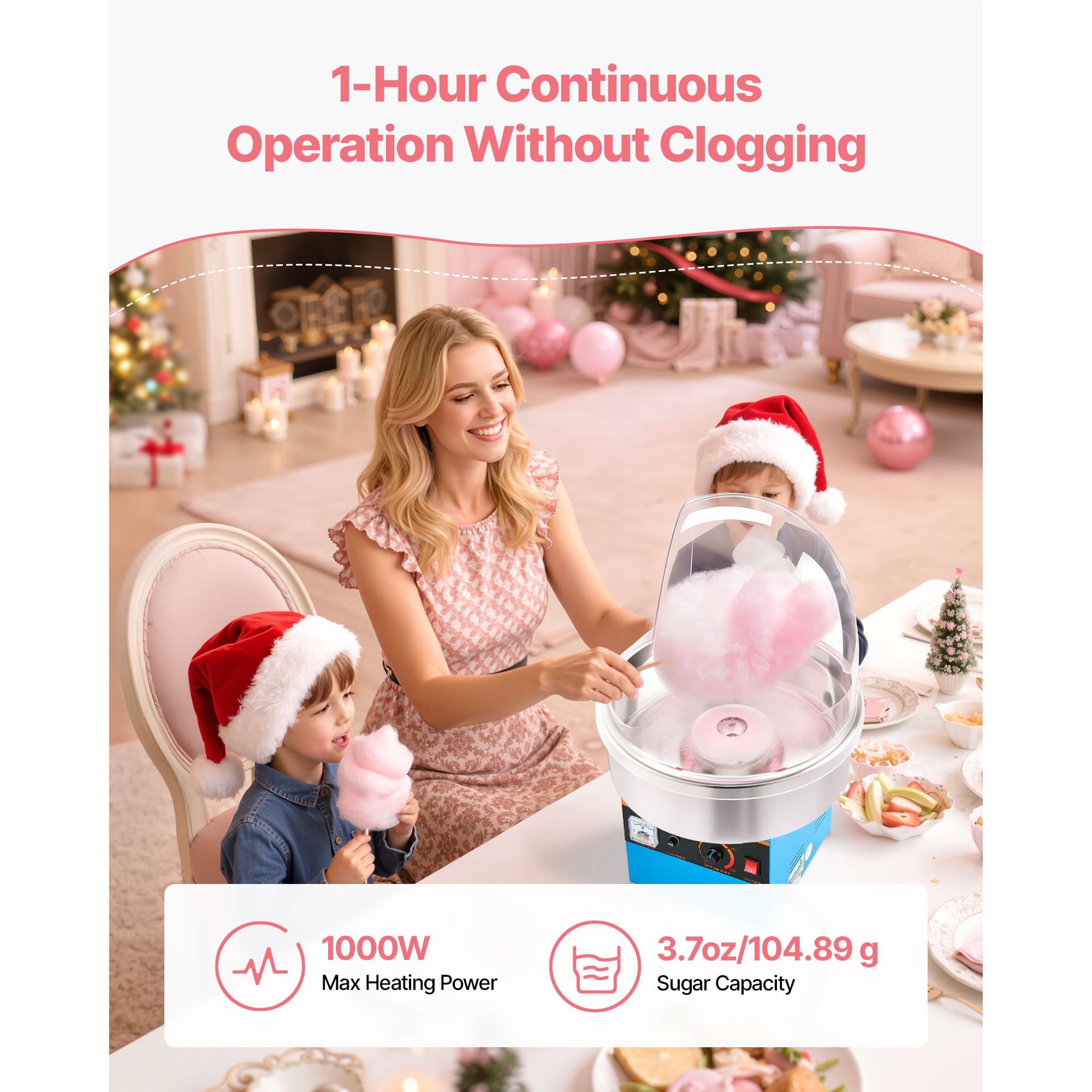 เครื่องทำสายไหมไฟฟ้า 1000 วัตต - Candy Floss Machine บทวิจารณ์และราคา